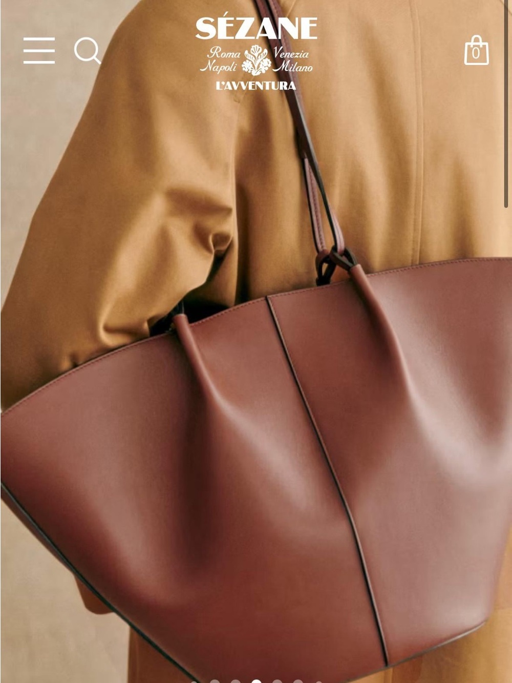 Sezane Brown Mara Bag
